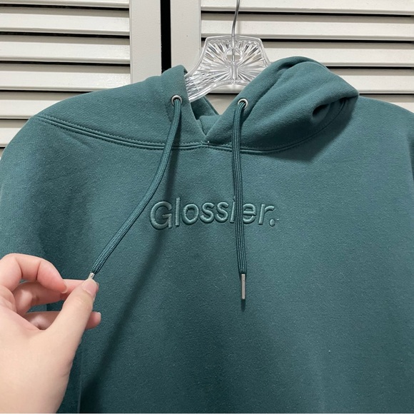 Glossier Limited Edition Sage Dark Green Logo Hoodie - Picture 6 of 11